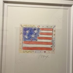 Peter Max  "Flag with Heart (Angel/Profile)"