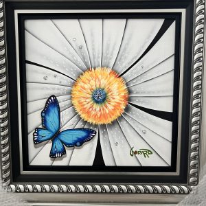 Michael Godard "White Flower Butterfly" (unique)